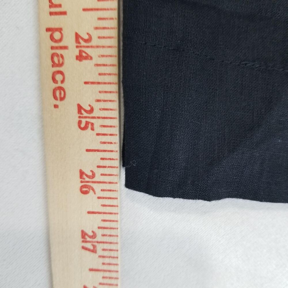 Tahari Pants Womens Large Black Linen Wide Leg Pull On Elastic Waist Pockets - Picture 10 of 11